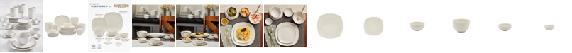Tabletops Unlimited Inspiration by Denmark Soft Square 42 Pc. Dinnerware Set, Service for 6